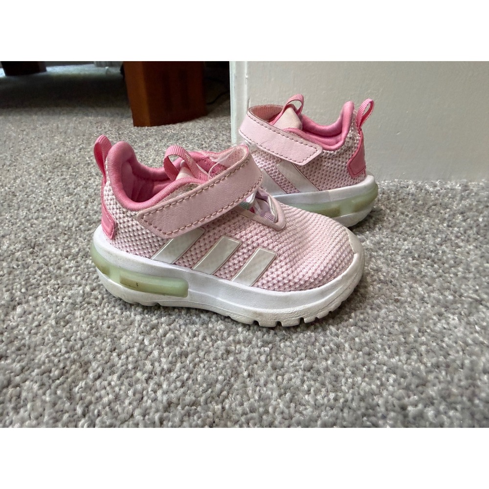 Adidas Tensaur Run Toddler Sneakers Pink White Size 4K